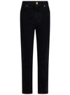 Balmain Logo-plaque Denim Jeans In Black
