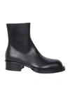 ALEXANDER MCQUEEN CALFSKIN LEATHER CUBAN STACK BOOTS