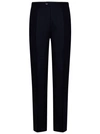 ETRO NAVY BLUE ONE-PLEAT TROUSERS