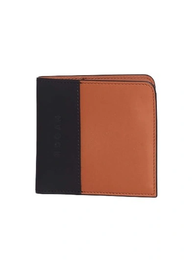 Hogan Leather And Black Wallet In Brown