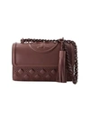 TORY BURCH FLEMING SMALL CONVERTIBLE BAG - LEATHER - BROWN