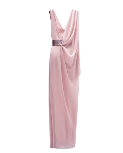 Gemy Maalouf Asymmetrical Blush Dress - Long Dresses In Pink