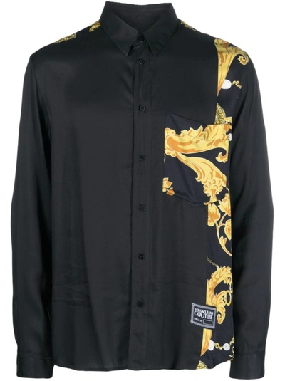 Versace Jeans Couture Chain Couture Print Shirt In Black
