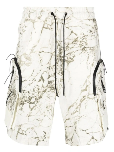 A-cold-wall* Marble-print Shorts In White