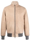 BARBA BEIGE LEATHER PARKA