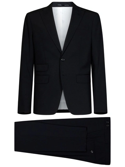 Dsquared2 Black Stretch Virgin Wool Tailored Suit