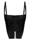 Dion Lee Black Lace-up Corset Tank Top In Black