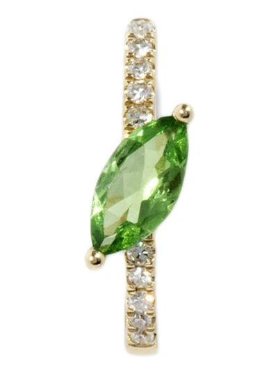 Roxanne First Diamond And Green Marquise Hoop Earring In Not Applicable