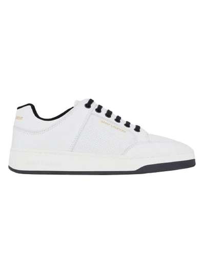 Saint Laurent Sl/61 Perforated Leather Trainers In White
