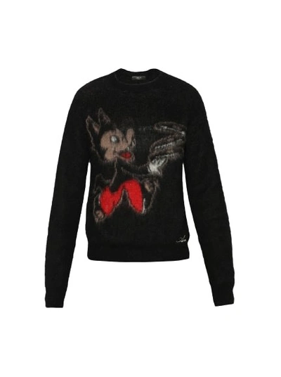 Amiri Black Crew-neck Sweater With Inlay