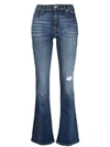 7 FOR ALL MANKIND BLUE FLARED COTTON BLEND JEANS