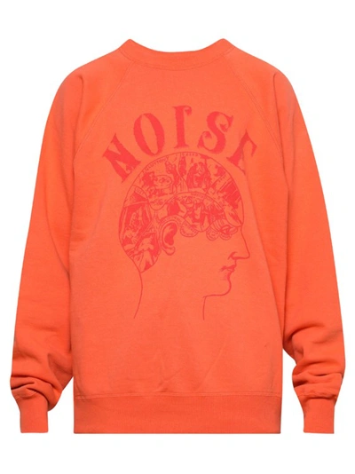 Saint Michael Noise Crewneck Sweatshirt In Orange | ModeSens