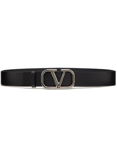 Valentino Garavani Valentino Black Leather Belt