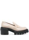 STUART WEITZMAN BEIGE LEATHER MOCCASINS