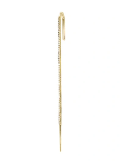 Katkim Diamond Thread Ear Pin In Gold