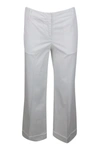 Jacob Cohen Luxury Edition Selena Cropped Trousers In Soft Stretch Cotton With Chinos America Pockets With Zip C In White