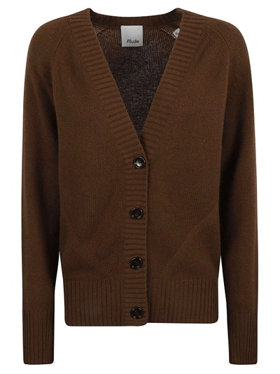 Allude V-neck Cardigan In Brown