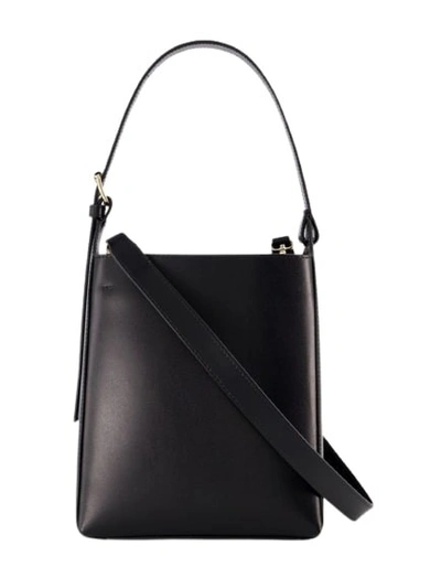 Apc Virginie Small Leather Tote Bag In Black