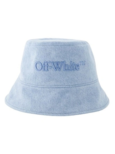 Off-white Logo Bucket Hat - Cotton - Light Blue