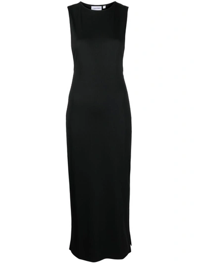 Calvin Klein Sleeveless Midi Dress In Black