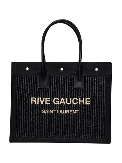 Saint Laurent Rive Gauche小号帆布托特包 In Black