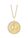 Anita Ko Aries Zodiac Coin Pendant With Diamond Frame In Gold