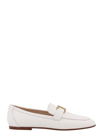 Tod's T Timeless Leather Loafer In White