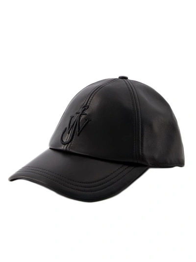 Jw Anderson Baseball Cap - Leather - Black