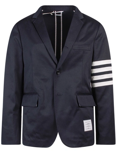 THOM BROWNE COTTON BLAZER WITH ICONIC BANDS