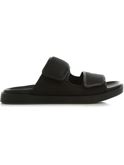 Emporio Armani Double Strap Black Sandals