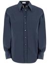 Brunello Cucinelli Cotton-poplin Shirt In Blue
