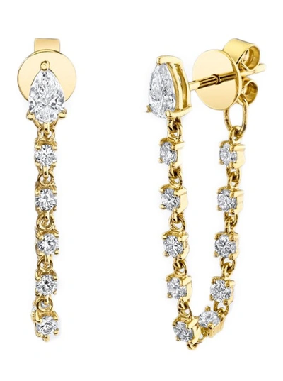 Anita Ko Loop Earrings With Pear Diamond Studs In 18k Yellow Gold
