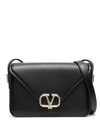 Valentino Letter Leather Crossbody Bag In Black