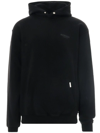 Represent Cotton Sweatshirt With Printed Logo On The Front In Black