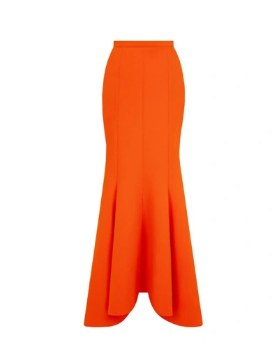 Gemy Maalouf Crepe Long Skirt - Long Skirts In Orange