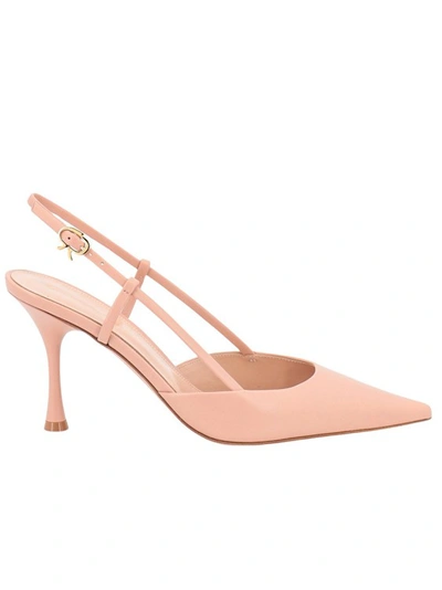 Gianvito Rossi 85 Leather Slingback Pumps In Pink