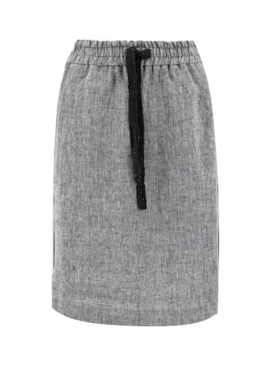 Le Tricot Perugia Skirt In Grey