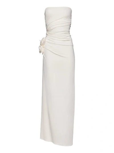 Magda Butrym Floral-detailed Strapless Gown In White