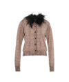 TWINSET CARDIGAN WITH FEATHER COLLAR