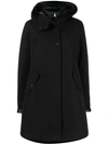 Woolrich Padded Layered Parka Coat In Black