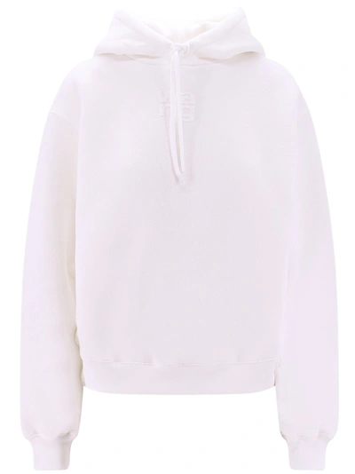 Alexander Wang Cotton Sweatshirt With Frontal Logo In White