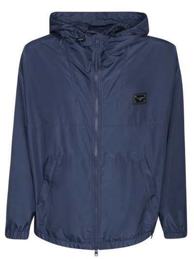 Dolce & Gabbana Blue Hooded Jacket