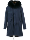 MR & MRS ITALY MR & MRS ITALY TRIMMED HOOD MIDI PARKA - BLUE,PK333SC312125927