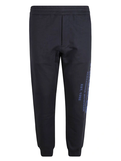 Alexander Mcqueen Trousers Blue In Navy/cobalt