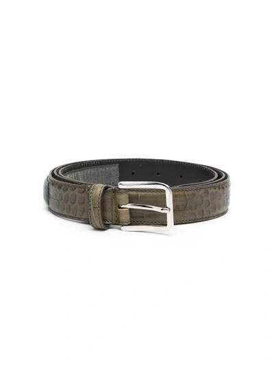 Magliano Crocodile-effect Leather Belt In Green