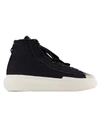 Y-3 NIZZA HIGH SNEAKERS - LEATHER - BLACK/WHITE