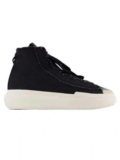 Y-3 Nizza Distressed High-top Sneakers In Black