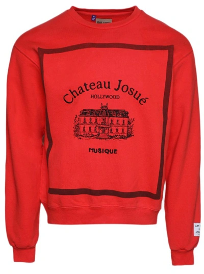 Gallery Dept. Musique Embroidered Cotton-jersey Sweatshirt In Red