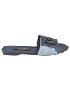 Dolce & Gabbana Dg-logo Patchwork-denim Sandals In Blue