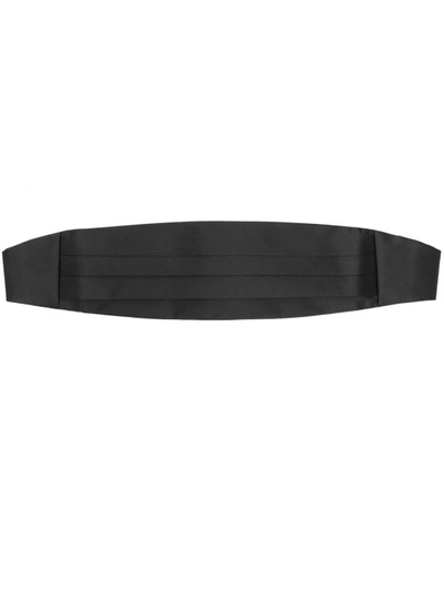 Tagliatore Black Pleated Belt